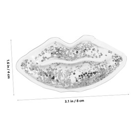 SAFIGLE Small Cooling Gel Pack Sequin Decoration for Lips and Eyes Reusable Cold Compress for Relaxation Ergonomic Mouth Shape Design for Comfort and Versatile Relief