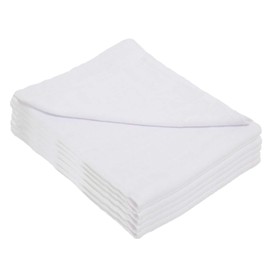 Muslin Cloths for Baby, Baby Muslin Squares, Burp Cloths for Baby Boys & Girls, Swaddle Wrap, White, 6 Pack