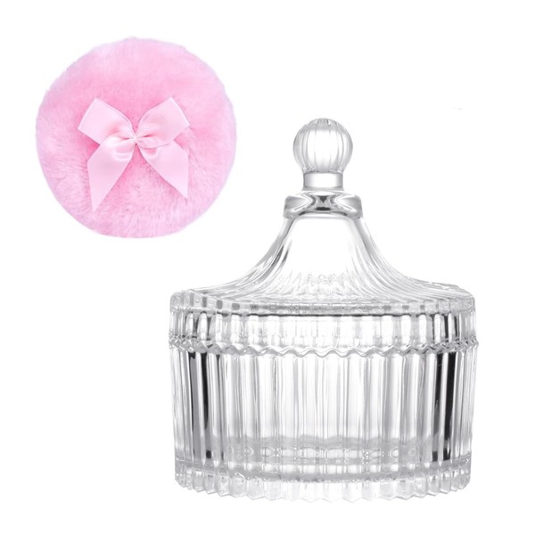 Large Body Powder Puff and Container Powder Container with Puff