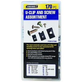 170 Piece U-Clip and Screw Assortment