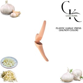 Garlic Press, Plastic Garlic Press, Practical, Light, Convenient, Hand and Machine Washable COLOUR (SALMON)