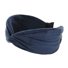 axy Wide Headband with Refined Knot Made of Lightweight Flannel Fabric, Beautiful Women's Headband, Hair Accessories, Hairband, HRD6 (Blue, Extra Wide)