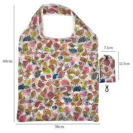 FAVORTALK Foldaway Shopping Bags - 3 Pcs Leaves Pattern Washable Reusable Grocery Bags Lightweight Shopper Bags for Travel Camping Clothes D8309