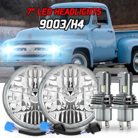 CHUSYYRAY Pair 130W 7" inch High/Low Beam LED Headlights for Ford F100 1953-1979 Pickup