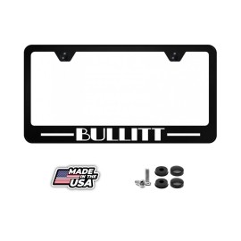 BLVD Bullitt Mustang Black Metal License Plate Frame Tag W/ Screws