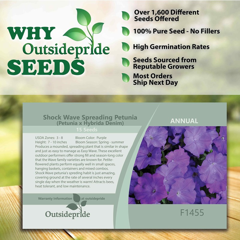 Outsidepride 15 Seeds Annual Shock Wave Spreading Denim Spreading Flower