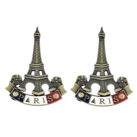 2 Pcs 3D Metal Fridge Magnet Eiffel Tower Paris France Souvenir Gift Decor Refrigerator Magnets, Home Kitchen Decoration Accessories