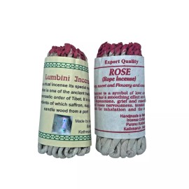 Lamatar1 Lumbini & Rose Set Of 2 Rope Incense Home Fragrance Handmade In Nepal