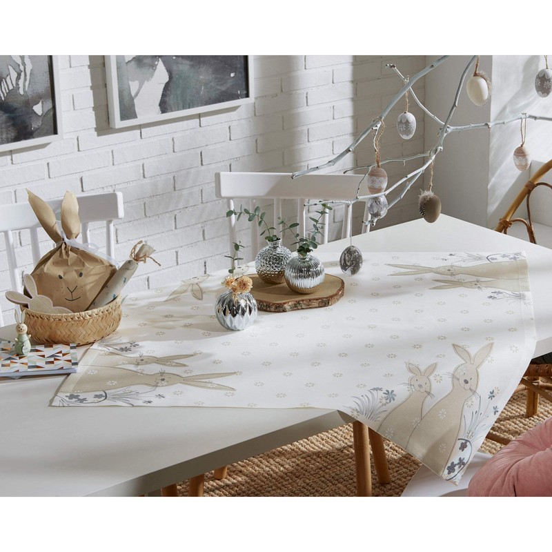 Erwin Müller Table linen tablecloth, cushion cover, Easter, rabbits, spring