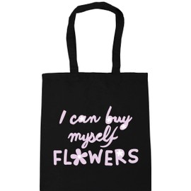 Hippowarehouse I can buy myself flowers - lilac pink breakup song lyric self love Tote Shopping Gym Beach Bag 42cm x38cm, 10 litres