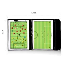Pure Vie 20.86'' x 12.20'' Coaches Tactical Board, Premium Portable Professional Football/Soccer Coaching Strategy Clipboard Training Assistant Equipment with Write Wipe 2-in-1 Pen