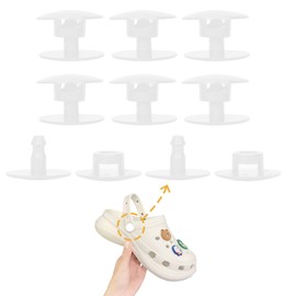 KOTESLLOE 8 Sets Replacement Rivets for Croc, Replacement Parts for Croc, Accessories Help You Repair Instead Replace a New Pair of Crocs, Rivets for Croc Strap Replacement, White