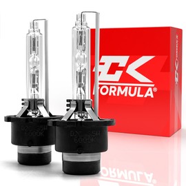 CK FORMULA D2S HID Bulbs 6000K Cool White Xenon HID Headlight Bulbs, 85122 66240 66040 66240CBI Replacement, Car Head Light 35W P32d-2 Base, Pack of 2