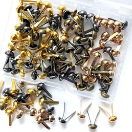 TANOKOX Cotter Pins, 0.2 x 0.4 inches (6 x 10 mm), Approximately 120 Pieces, Collage Material, Diary Decoration, Junk Journal, Fastener, Handmade Material (Color Matching Set)
