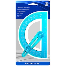 Staedtler Swing Arm Protractor, Angle Measurement Tool with 6" Ruler, 56854-15BK