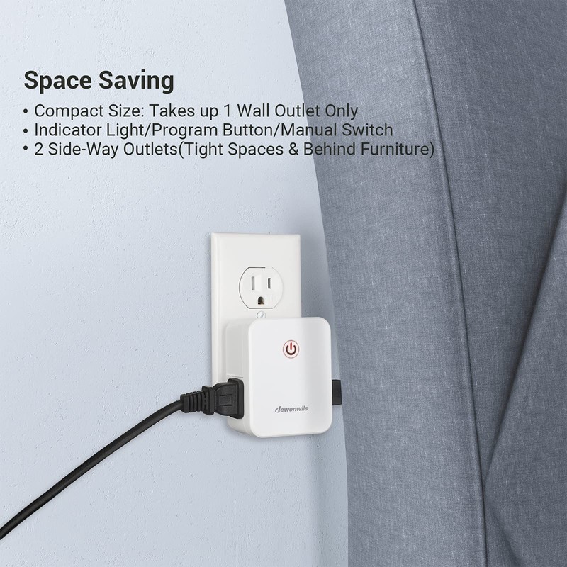 DEWENWILS 2 Side Outlets Remote Control Outlet with 2 Remotes