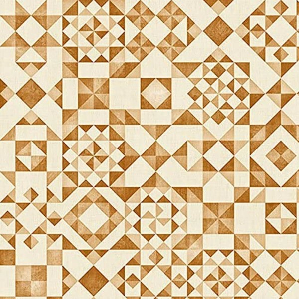 Quilting Treasures Seamless Geometric Blocks Cream 100% Cotton Fabric by