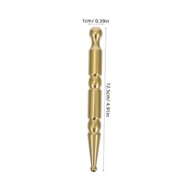 Ipetboom Massage Stick Pressure Point Tools Handheld Face Roller Vertebra Wrinkle Scratcher Handle Portable Body Skincare Head Cervical Massage Deep Tissue Devices Golden Brass