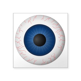 CafePress Blue Eye Square Sticker 3 X 3 Square Bumper Sticker Car Decal
