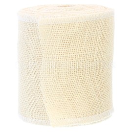 CleverDelights 4" Ivory Burlap Ribbon - Wired Edges - 10 Yards - Jute Burlap Fabric Ribbon