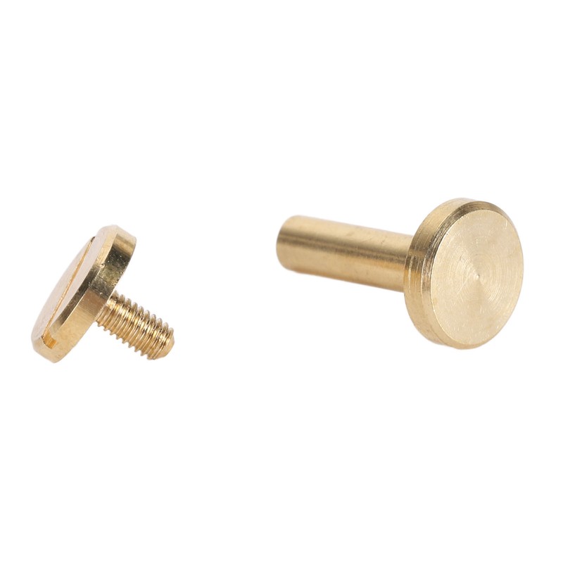 50 Set Binding Rivet Round Flat Head Brass Slot Screw
