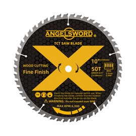 ANGELSWORD 10 Inch Table Saw Blade/Miter Saw Blade for Fine Finish Wood Cutting, 50T, BA5 Upgraded Tooth Profile