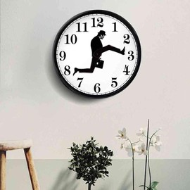 Mrisata Ministry of Silly Walks Clock, Silly Walk Wall Clock, A Interesting Artwork for Bedroom Kitchen Living Room, Novelty Home Decor, Walking Silent Wall Clock