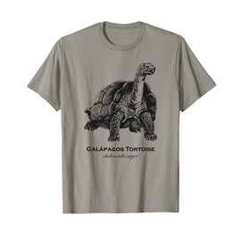 Vintage Galapagos Tortoise Designs by BAS Unisex-Adults & Kids Classic Fit Retro Cartoon Animal Print T-Shirt Grey Small