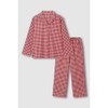 JAJU [JAJU/자주] 여 플란넬 파자마 세트_다크레드 [JAJU] Women's Flannel Pajama