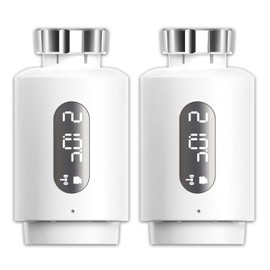 Smart Radiator Thermostat with App ANTELA Digital Display to Control Heating Temperature, Compatible Alexa, Google Home, Schedules, 2 Pieces