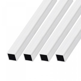 sourcing map Square Aluminum Tube (20mm x 20mm x 1.5mm x 200mm) 4Pcs, 6063 Aluminum Tubing - for Home Furnishing, Machinery