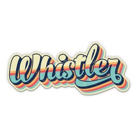 Squiddy Whistler Canada Retro Ski Style - Vinyl Sticker Decal for Phone, Laptop, Water Bottle (3" Wide)