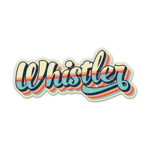 Squiddy Whistler Canada Retro Ski Style - Vinyl Sticker Decal