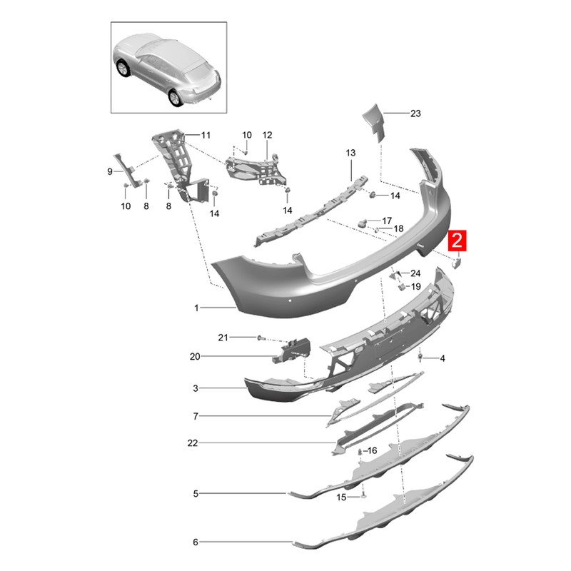 Tow Hook Cover 95B807500 Rear Bumper Lower Tow Eye Cover
