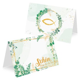 HOWAF Set of 50 Place Cards for Confirmation, Communion, Place Cards, Name Cards, Schön DASS du da bist für Taufe, First Communion, Confirmation, Table Decoration Communion Decoration