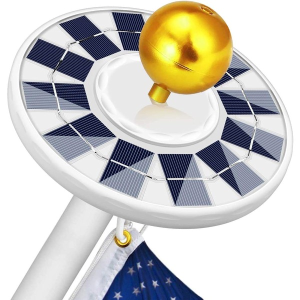 Solar Flag Pole Light 128 LED - Super Bright Powered