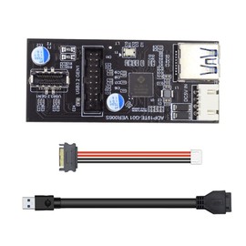 CY Card Single 19/20Pin Header to USB 3.0 20Pin & Type-E Dual Ports Female PCBA Type Adapter Splitter HUB 5Gbps