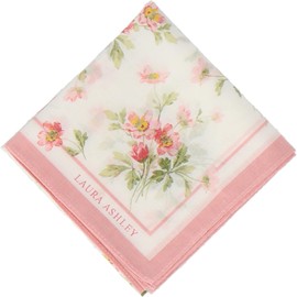Laura Ashley 05506005 Women's Handkerchief Print Handkerchief, Women's Floral Pattern, Pink