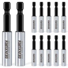 Geinxurn 12Pc 2.5 Inches Screwdriver Bit Holders, Cr-V Extension Socket Drill Bit Magnetic Holder Hex Shank Quick-Change Drill Bit Guide