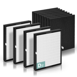 Idylis Air Purifier Replacement Filter D for Filtrete and Idylis Air Purifier IAP-10-280 IAP10280 AC-2118 AC-2123 and Idylis Air Purifier Filters IAF-H-100D, 4 HEPA Filter & 4 Extra Carbon Pre-filter