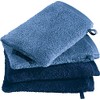 Erwin Müller Bühl Wash Mitts Pack of 4 Blue/Dark Blue