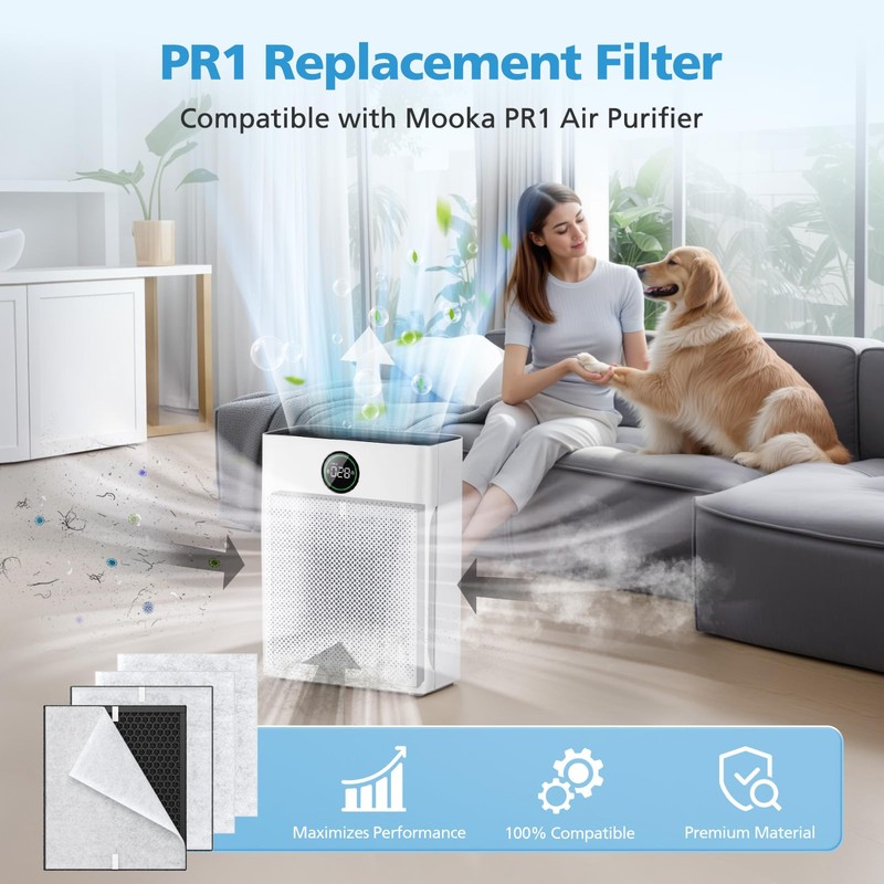 2 Pack PR1 Replacement Filter for Mooka Mode PR1 Air