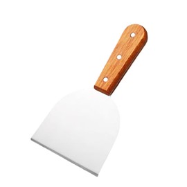 Cyoufine Middle Wide Griddle Scraper, 4 ''x 4 '' Smashed Burger Blade Scraper Grill Scraper Spatula Burger Turner, Wooden Handle Professional Grade Barbecue Grill Accessories