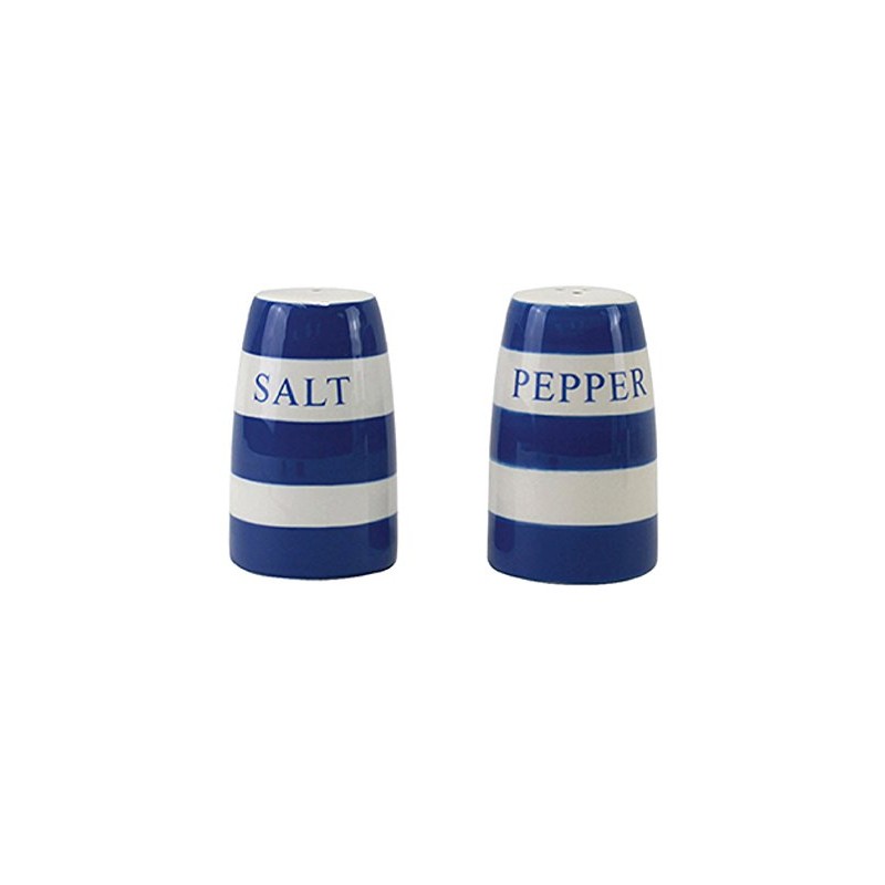 Blue Band Salt & Pepper Shakers