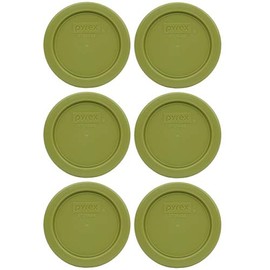 Pyrex 7202-PC 1-Cup Olive Green Food Storage Replacement Lid (6-Pack) - Made in USA