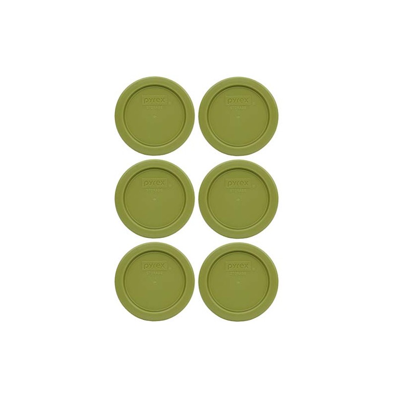 Pyrex 7202-PC 1-Cup Olive Green Food Storage Replacement Lid (6-Pack)