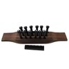 12 String Guitar Bridge Kit Black Roswood and Plastic Saddle