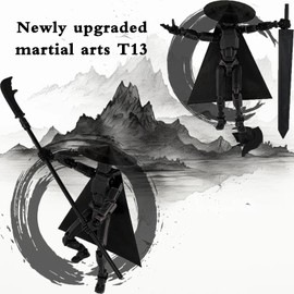 PkghoKids Already Assembled T13 Action Figure Accessories,Dummy 13 T13 Multi-Jointed Movable 3D Printed Toys (Blue)