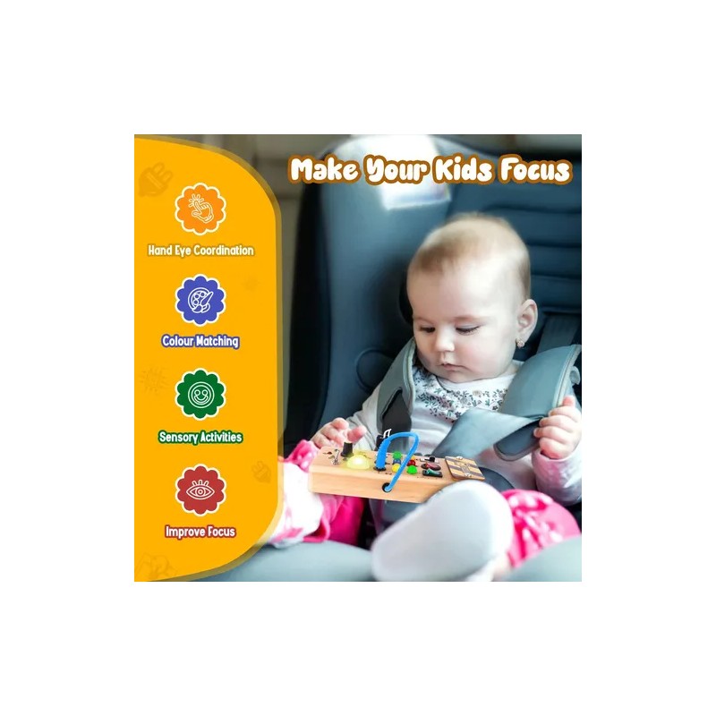 Tabla De Actividades Montessori Con 8 Luces Led Interactivas