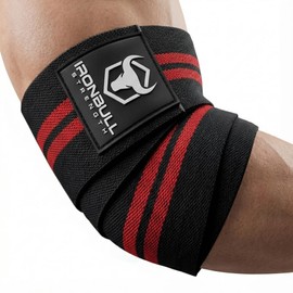 IRON BULL Classic Elbow Wrap Elbow Support (Black/Red)
